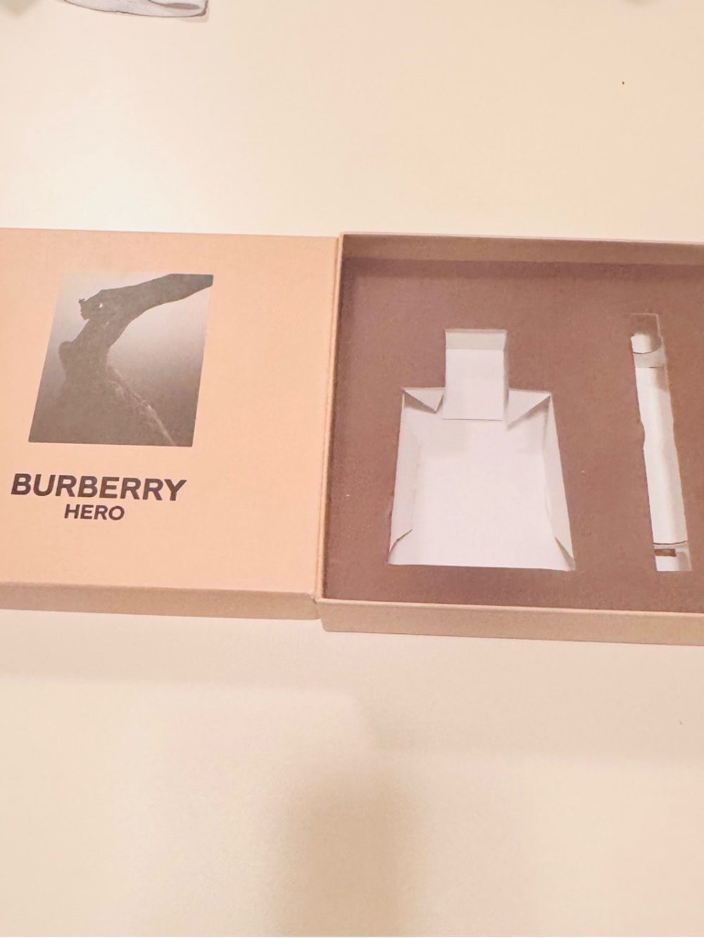 Burberry Hero Empty Cologne Box Tan Small 7 x 7.5 Gift Storage Designer box